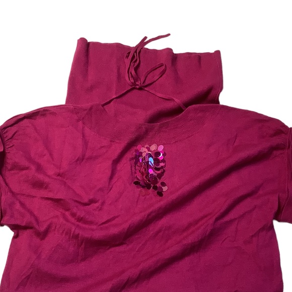 Small Raspberry Rebecca Taylor Open Back Dress Cashmere Silk - Picture 10 of 12